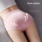 Plus Size M-5XL 4Pcs/Set High Waist Cotton Panties Women Body Shaper Underwear Soft Print Girls Briefs Slimming Female Lingerie