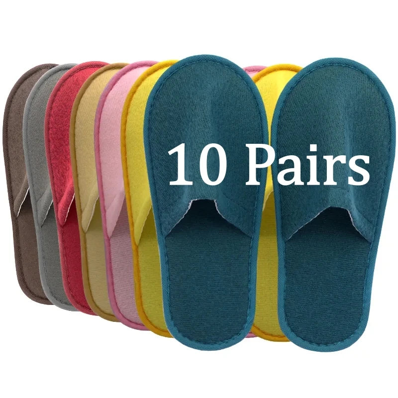 Soft Disposable Guest Slippers – 5 or 10 Pair Set