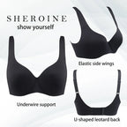 Sheroine Plus Size Underwire Bra Minimizer, Full Coverage Seamless Unlined Bras for Women Unpadded Everyday Support Comfort