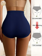 3 Pairs High Waisted Tummy Tuck Ice Silk Women's Panties Triangle Pants Comfortable and Breathable Shape and Hip Lifting