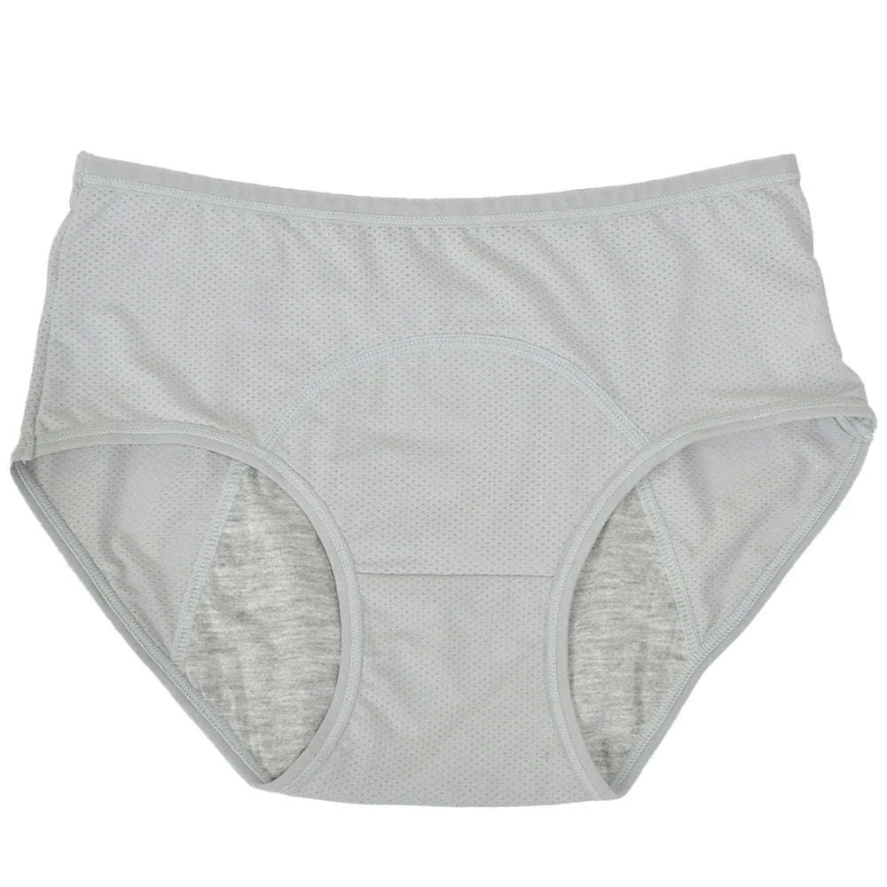 1pc Women's Leak Proof Menstrual Panties – Mid Waist Ice Silk Plus Size Waterproof Period Underwear Sexy Physiological Briefs