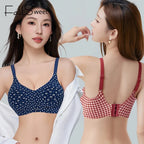 FallSweet Classical Red Plaid Push Up Bra for Women Seamless Wireless Bralette Female Invisible Brassiere Small Breasts Lingerie