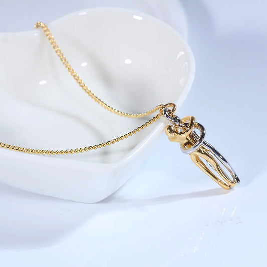 Hugging Choker Necklace Stainless Steel Pendant