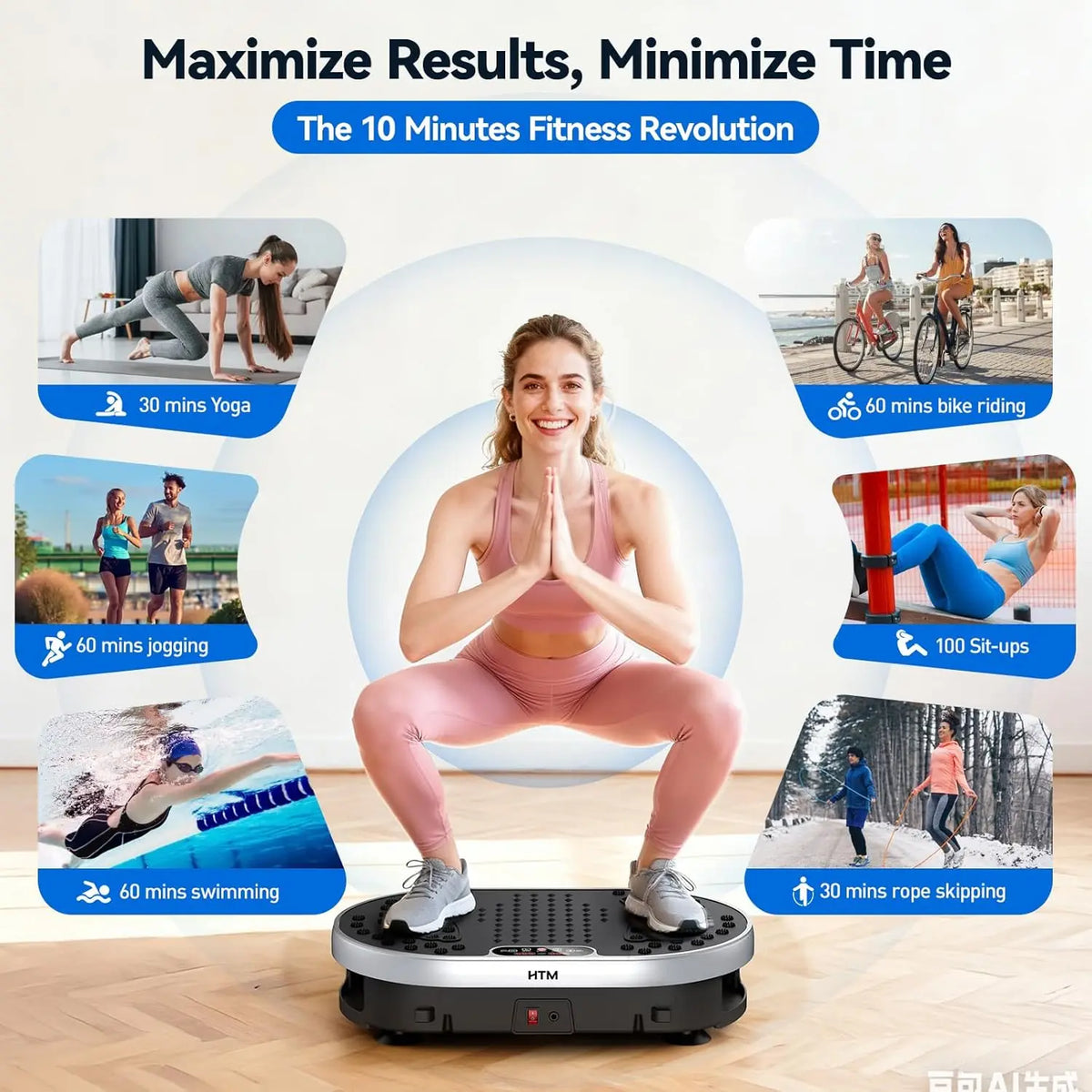 Full Body Vibration Plate – 120 Speeds & 9 Workout Programs