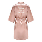 Sage Green Bridal Satin Robe Women Spanish Wedding Robe Novia Kimono Bride Party Bridesmaid Robes