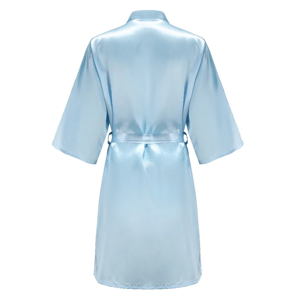 Sage Green Bridal Satin Robe Women Spanish Wedding Robe Novia Kimono Bride Party Bridesmaid Robes