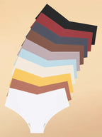 10pcs Hot Sale Women's Panties Seamless Underwear Ultra-thin Solid Briefs Female V-Waist 10 Colors panty Silk Lingerie