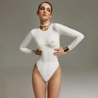 Long Sleeves 2025 Sexy Women One Piece Swimsuit Swimwear Female Solid Biquini Monokini Swimming Suit Bathing Suit Beachwear
