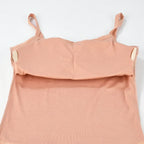 Sexy Summer Sleeveless T-Shirt  Spaghetti Strap Cropped Tank Top with Built-in Bra Fashion Solid Color Sporty Camisole