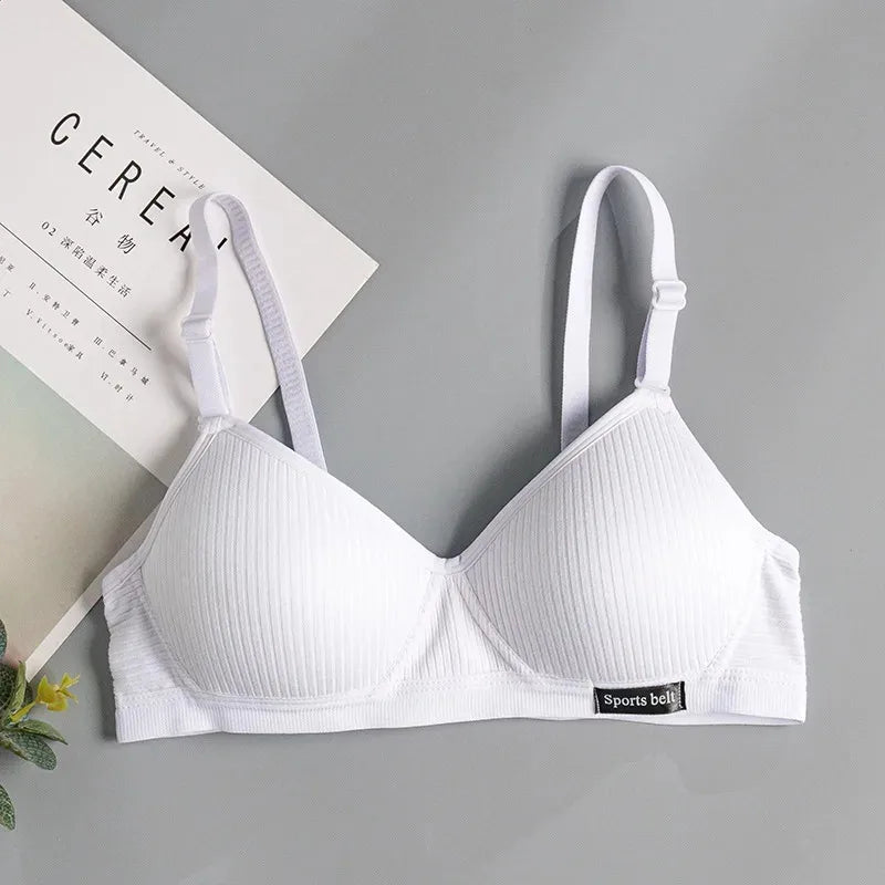 Cotton Women's AB Cup Bra Underwear Wireless Gathering Comfortable V-Bra Women's Upward Push Underwear