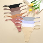 10Pcs Women Seamless Thongs Thin Strap Low Waist High Flexibility Panties Sexy Underwear Ladies Briefs T-back Comfortable Women
