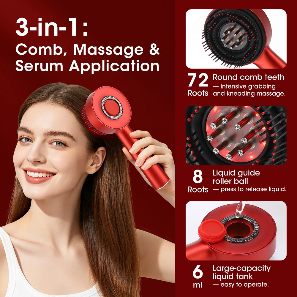 AFDEAL Electric Scalp Massager & Serum Applicator with Red Light