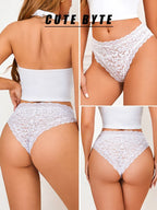 6PCS/Set Women Sexy Lace Panties Low Waist Briefs Hollow Out Comfortable Breathable Lingerie Floral Embroidery Ladies Underpants