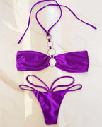 Sexy Strappy Micro Bikini Set for Women, Two Piece Swimsuit, High Cut Swimwear, Brazilian Beachwear, Bathing Suit, 2024