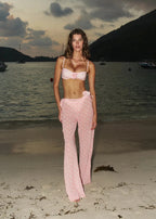 2025 New Polka Dots 3 Pieces Bikinis Sets With Mesh Pants Push Up Beachwear Sexy Women's Swimsuit Cover-ups Strappy Beach Wear