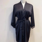 Bridal Kimono Robes Only Beautiful Sexy Pajamas Women's Bathrobe Pure French High Quality Nightgown Lace Mesh Bow Dressing Gowns