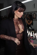 Women Sexy Lace Reflective One-piece Suit Chic Hollow-out Long Sleeve See Through Set 2026 Fashion Lady Street Party Club Outfit