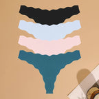 4pcs Seamless Knitting Underwear Women Ultra-Soft Panties Sexy Breathable Solid Thongs Female Low Waist Stretchy G-String T-Back