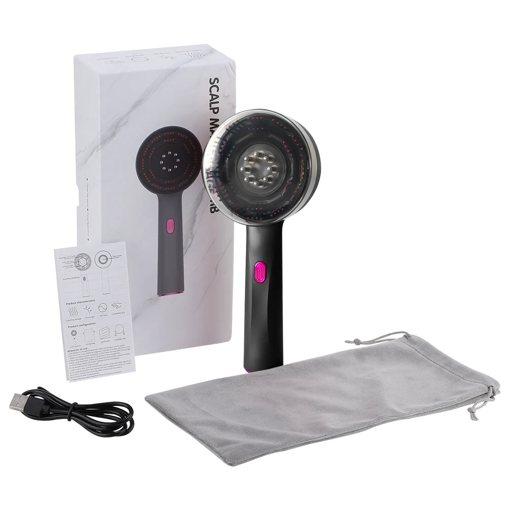 AFDEAL Electric Scalp Massager & Serum Applicator with Red Light