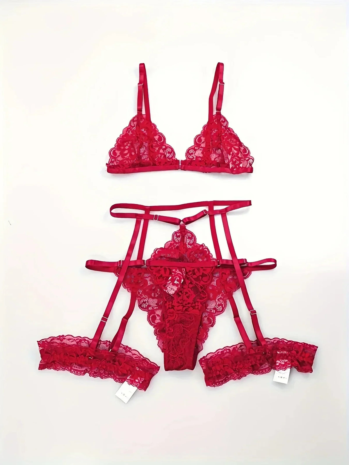 Toucheart 3 Piece Set Sleepwear Suit Sexy Lingerie Women Thin Transparent Lace Bra Set See Through Female Erotic Underwear New