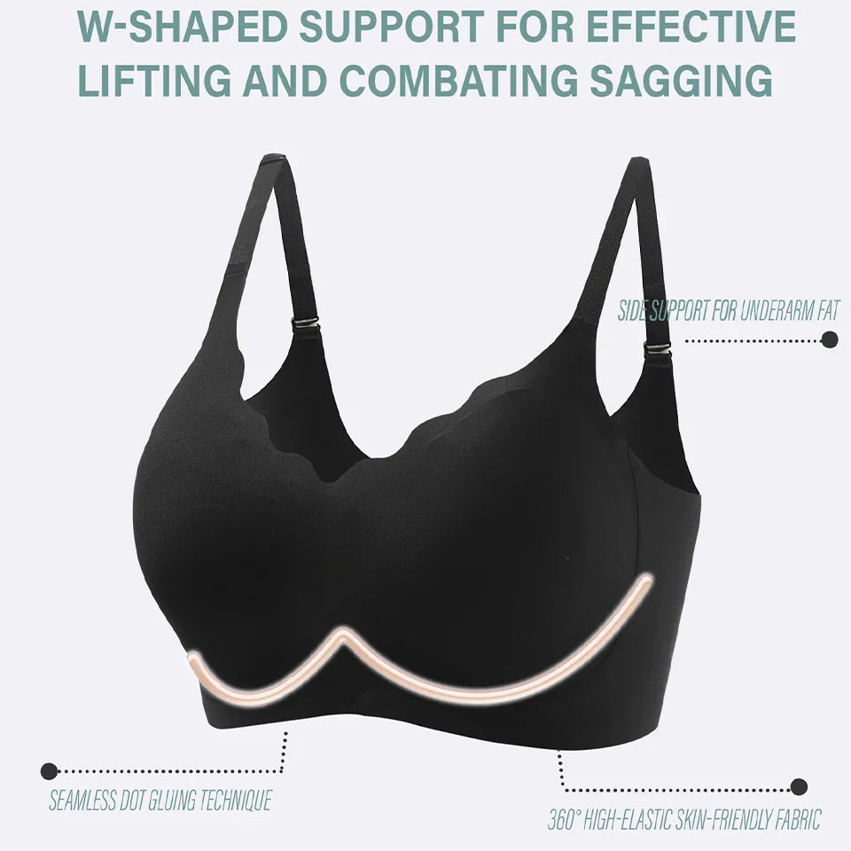 Seamless Wireless Supportive Bra Push Up Comfort Soft No Underwire Full Coverage T-Shirt Bra Plus Size Underwear