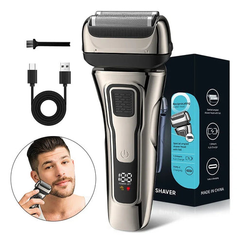 Electric Razor for Men Wet & Dry Foil Shaver with 3-Blade & Edge