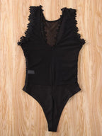 Sexy Lace Floral Bodysuits Women Summer Sleeveless V Neck Bodycon Bodysuit Jumpsuit Party Club Vintage Body Top Femme