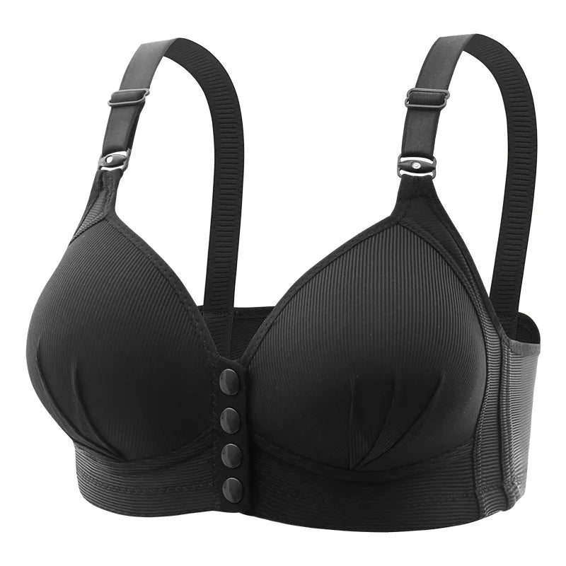 New Large Size Front Buckle Sexy Push up WOMEN'S Bra Adjustable Thin Cup Breathable Comfortable Middle-aged Mom Ladies Underwear