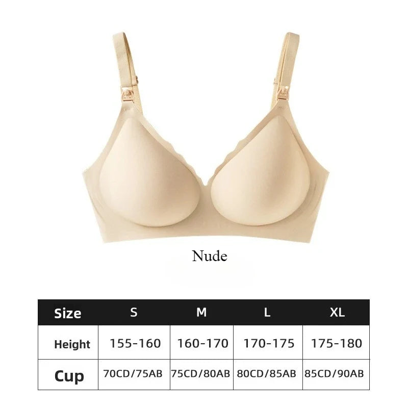 Maternity Bra with Push-up Front To Prevent Sagging Seamless Breathable and Comfortable Nursing Push-up Bra
