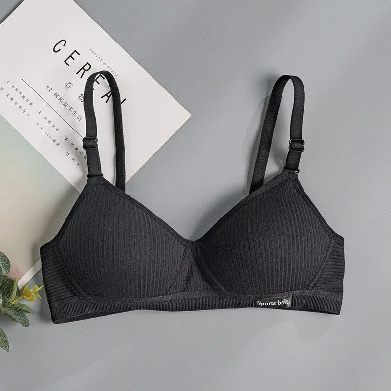 Cotton Women's AB Cup Bra Underwear Wireless Gathering Comfortable V-Bra Women's Upward Push Underwear