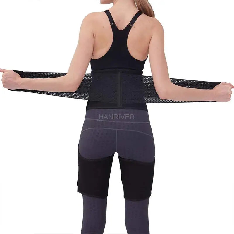 3 in 1 waist and thigh trimmer Double Compression Belt Leg Support Sweat Sauna Effect Neoprene Waist Trainer Butt Lifter Workout