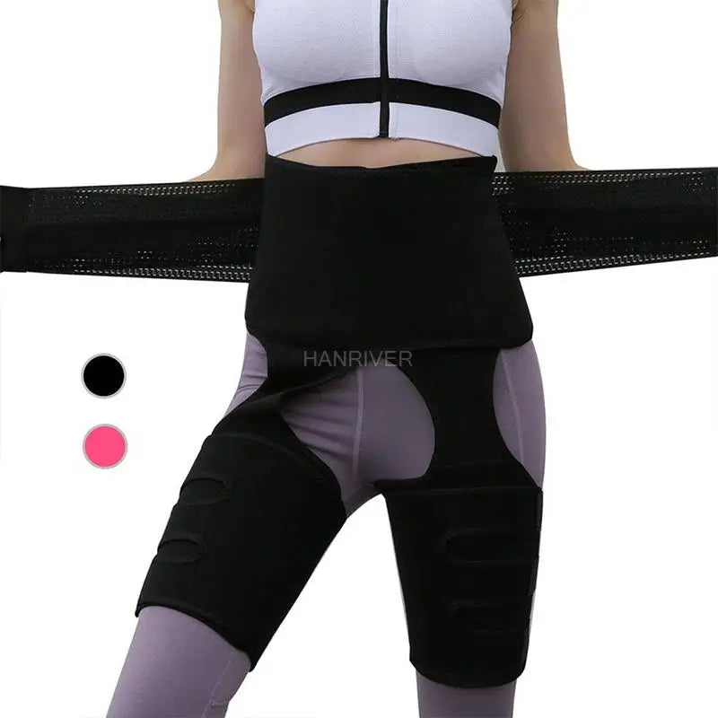 3 in 1 waist and thigh trimmer Double Compression Belt Leg Support Sweat Sauna Effect Neoprene Waist Trainer Butt Lifter Workout