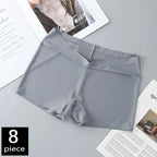 FallSweet 8PCS Anti-See-Through Ice Silk Breathable Seamless Panties for Woman Soft Breathable Underwear Sexy Female Lingerie