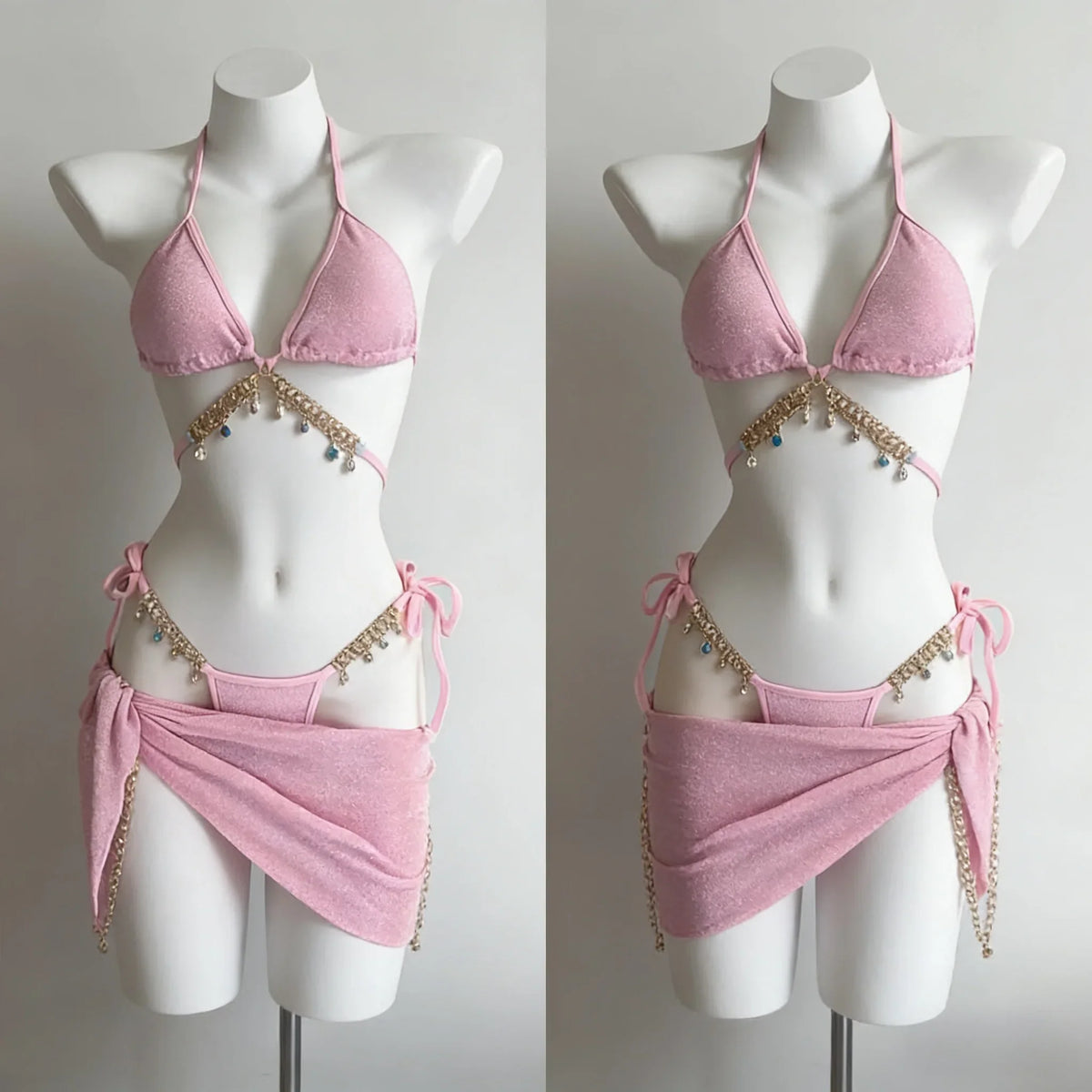 Trendy Ladies High Waisted Bikini Set Tummy Control Swimwear Breathable Quick Dry Stylish Beachwear Pool Party Outfit 2026 New
