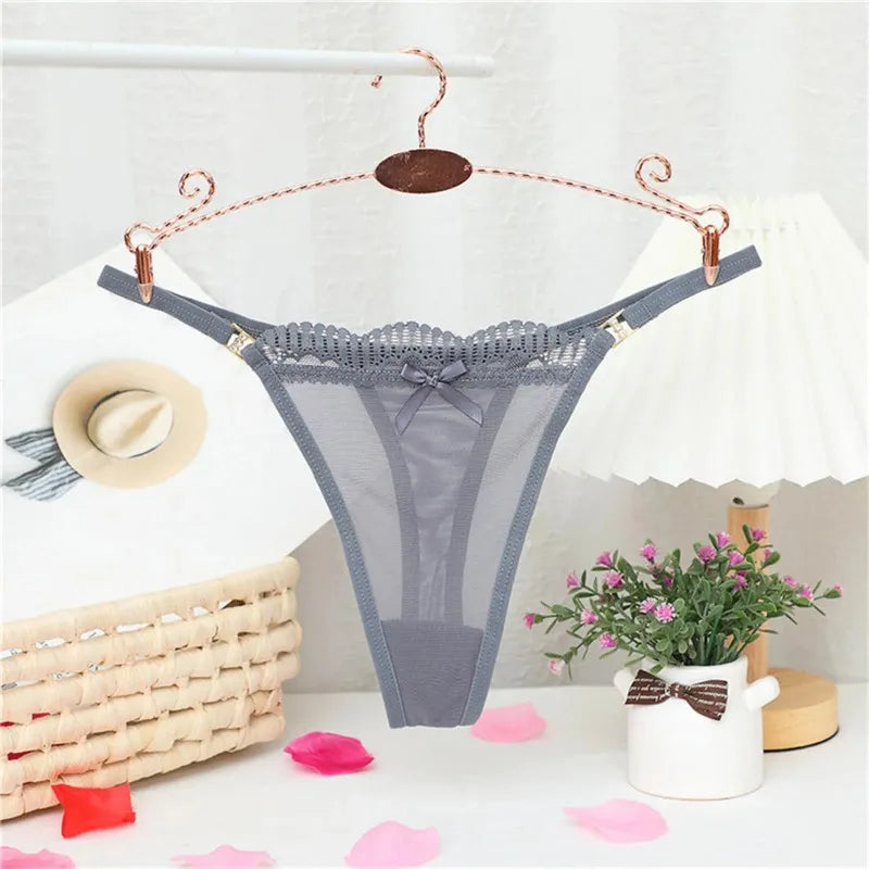 2024 New Women Sexy Panties Mesh Sheer Thongs T Pants Seamless Underwear T-Back Briefs Low Waist See Through G Strings
