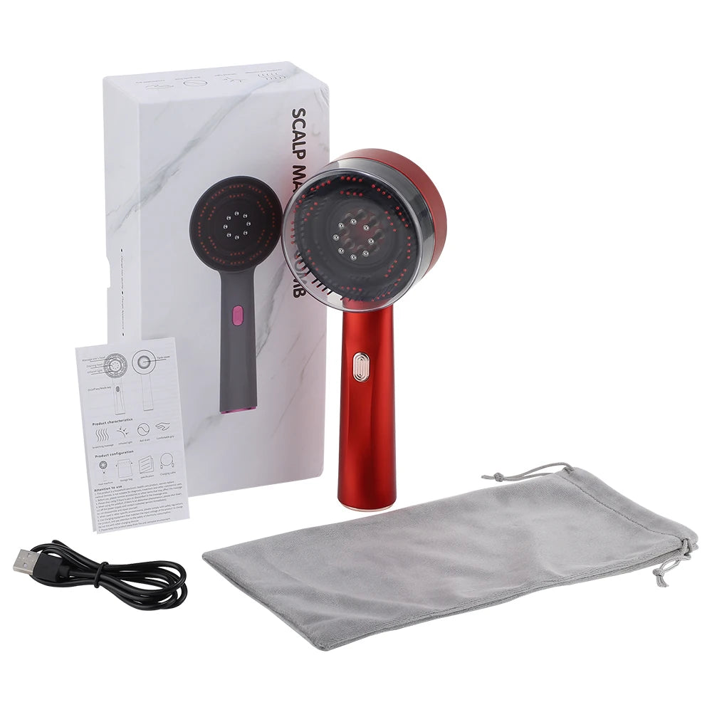 AFDEAL Electric Scalp Massager & Serum Applicator with Red Light