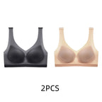 2PCS sexy bra lingerie Plus Size 4XL Seamless Bralette Wire Free Bras For Women Underwear Lingerie Sleep Brassiere Breathable
