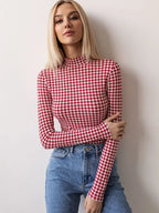 Spring/summer women's tights tops fashionable long-sleeved printed bodysuits
