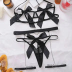 Red Floral Lace Garter Lingerie Set With Choker Women Intimates 2022 Underwire Bra And Thongs Ladies Underwear Set