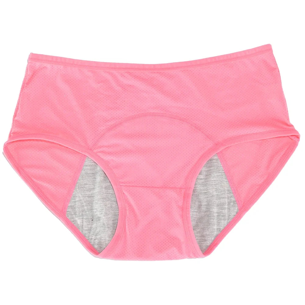 1pc Women's Leak Proof Menstrual Panties – Mid Waist Ice Silk Plus Size Waterproof Period Underwear Sexy Physiological Briefs