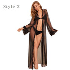5 Color Women Sexy Lace Wedding Bride Robes Bridesmaid Gowns Sheer Kimono Bathrobe Femme Long Sleeve Nightgowns Nightdress