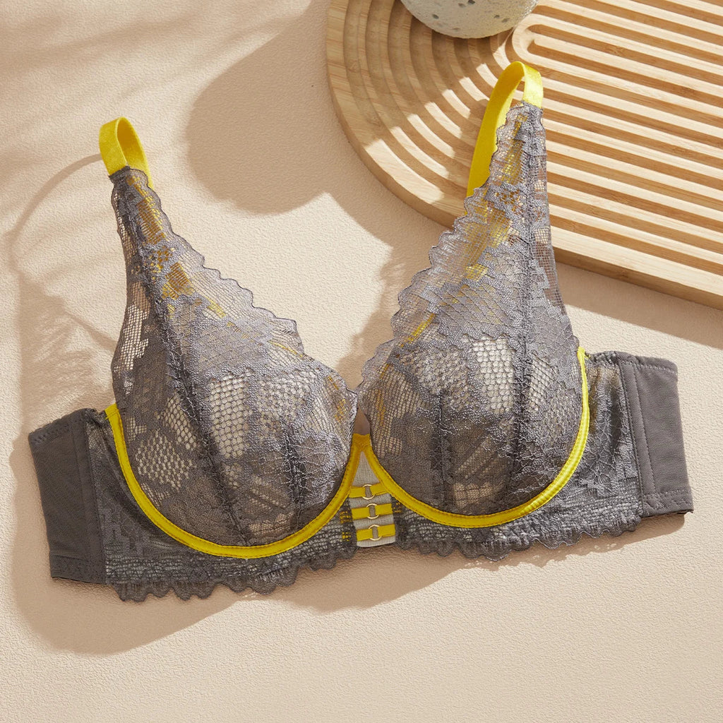 2025 Elegant Beauwear 75 80 85 C D Bra Women's 3/4 Cup Plunge Bras Sexy Lace Bra Unlined Underwire Bralette CW9525