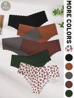 6-Pack Women's Underwear, Solid Color and Printed Mix, Seamless, Bare-Feel, Sexy and Comfortable Bikini Panties