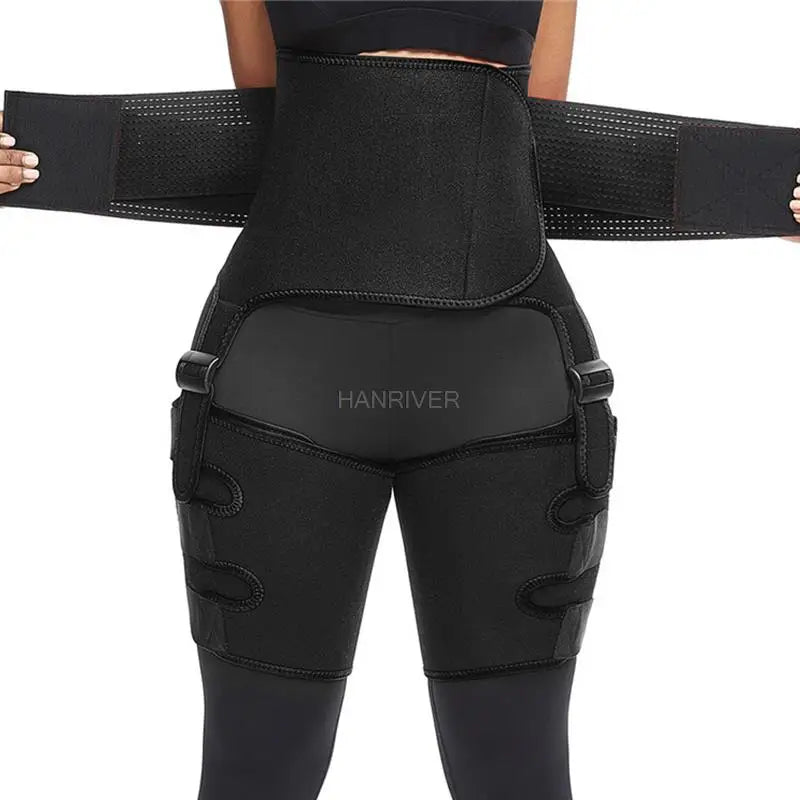 3 in 1 waist and thigh trimmer Double Compression Belt Leg Support Sweat Sauna Effect Neoprene Waist Trainer Butt Lifter Workout