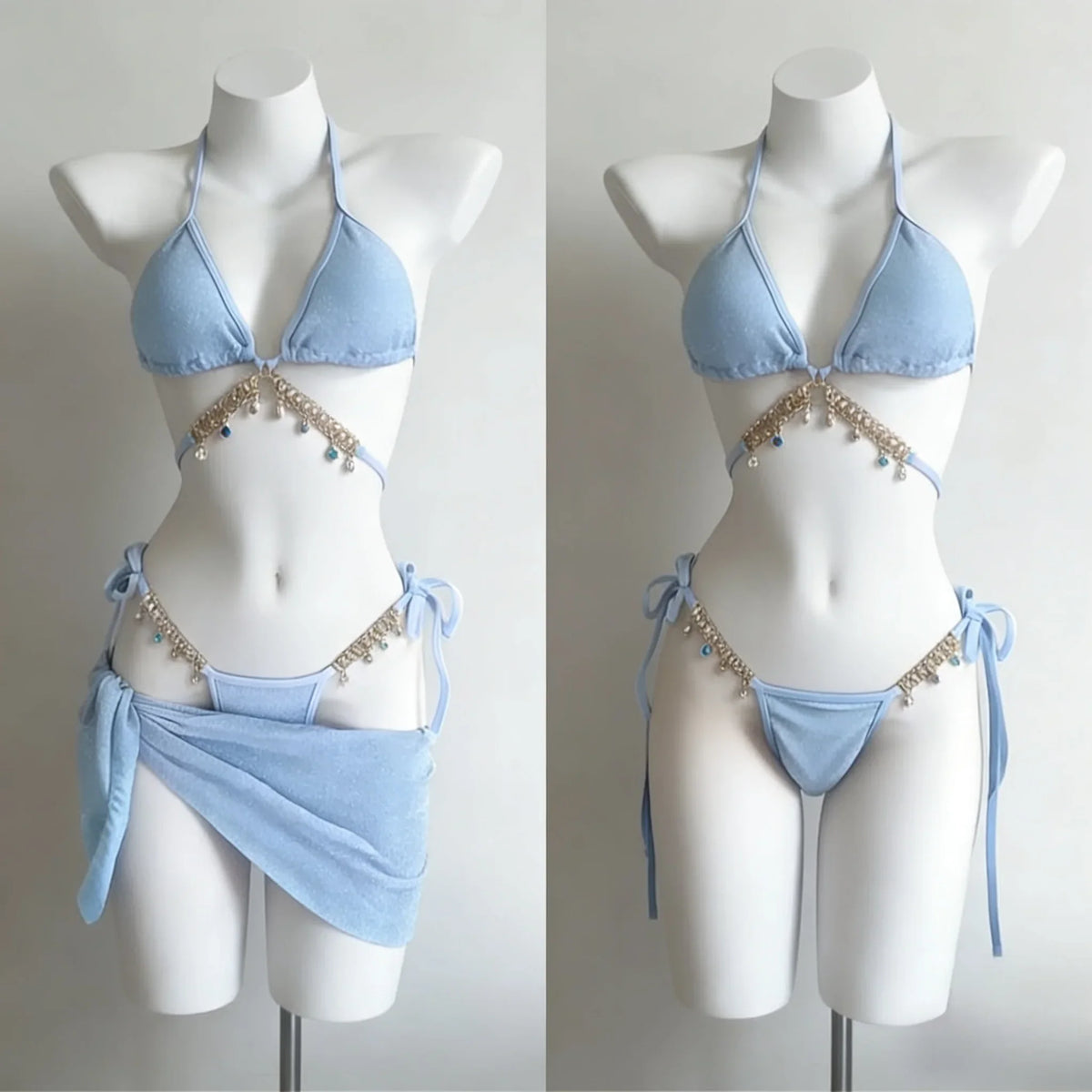 Trendy Ladies High Waisted Bikini Set Tummy Control Swimwear Breathable Quick Dry Stylish Beachwear Pool Party Outfit 2026 New