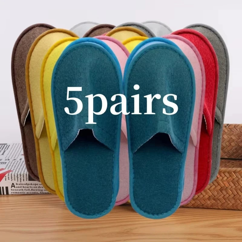 Soft Disposable Guest Slippers – 5 or 10 Pair Set