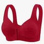 Women's Bra Pure Cotton Front Button Bra Anti Sagging No Steel Ring Comfortable Fabric Middle-aged Elderly Mothers' Underwear