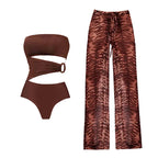 2025 New Arrival Push Up One Piece Swimsuit Ruffle Beach Wear Swimwear Women Wrap Skirt Swimsuit Cover Up Sexy Sarong Plage