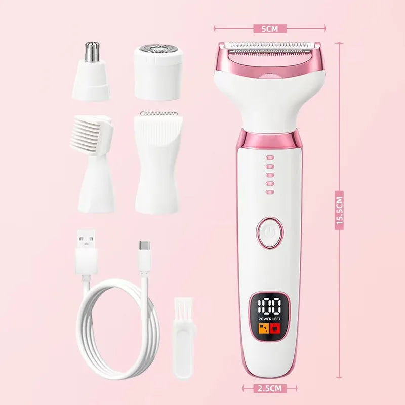Electric Razor for Women 5 in 1 Rechargeable Painless Body Razors and