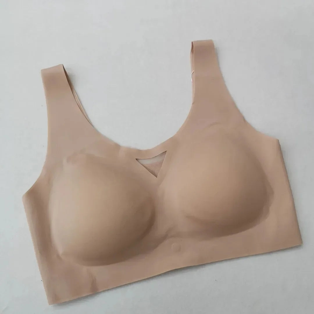 A /B / C Fixed Cup Seamless   Oversized Bra Thin Push Up  Women Underwear
